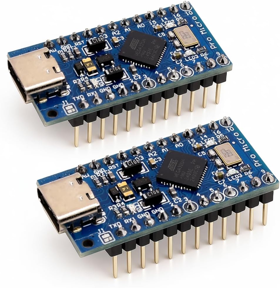IoTCrazy Pro Micro ATmega32U4 Board, USB-C (2-Pack)