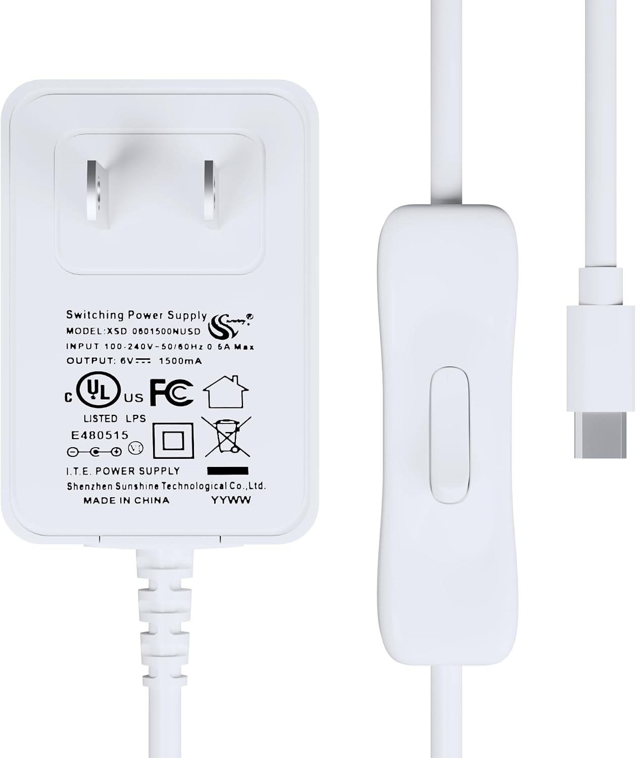 Raspberry Pi Micro-USB Power Supply 5.1V 2.5A with Switch