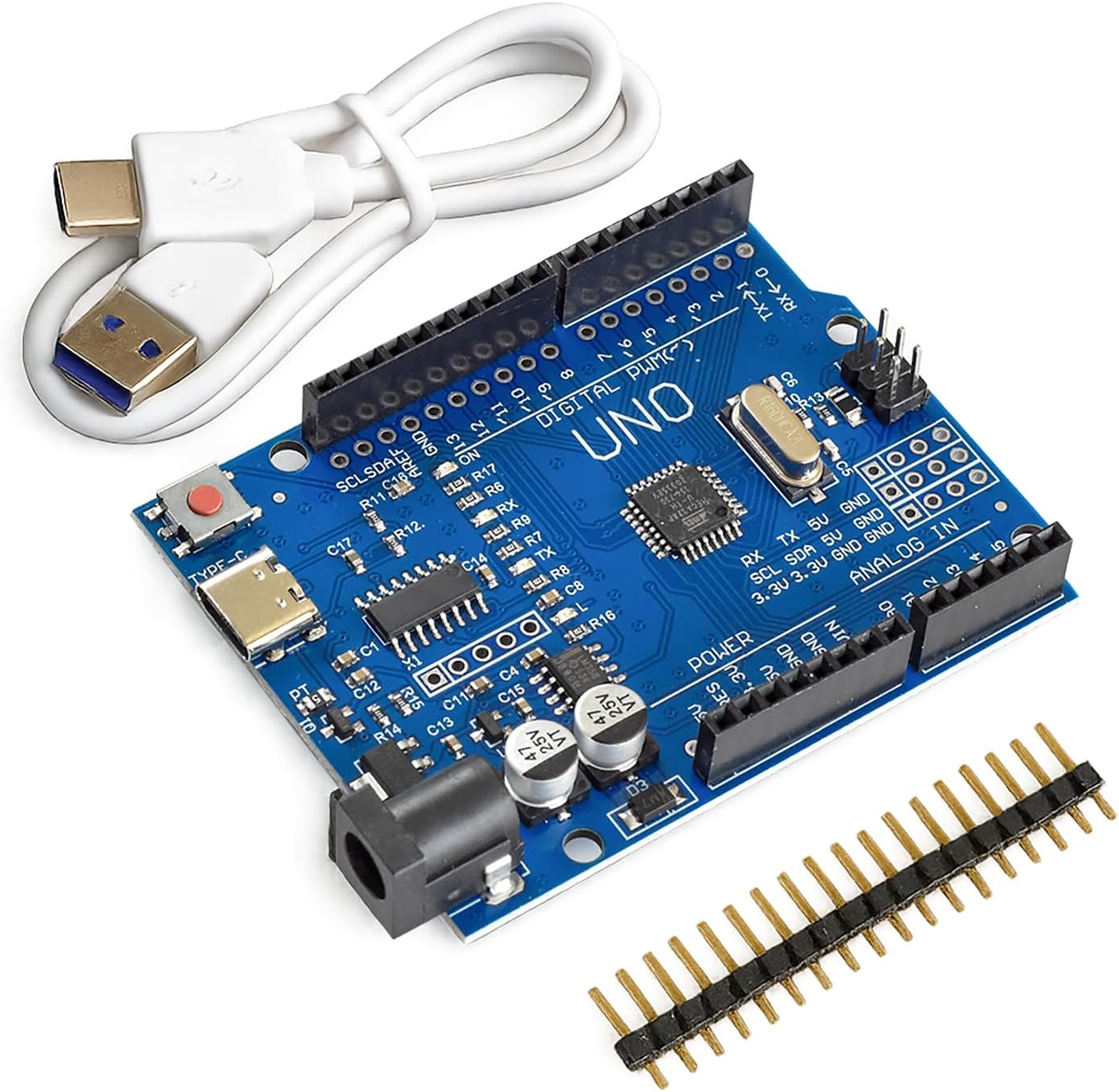 Uno Rev3 Board, USB-C, Arduino Uno R3 Compatible