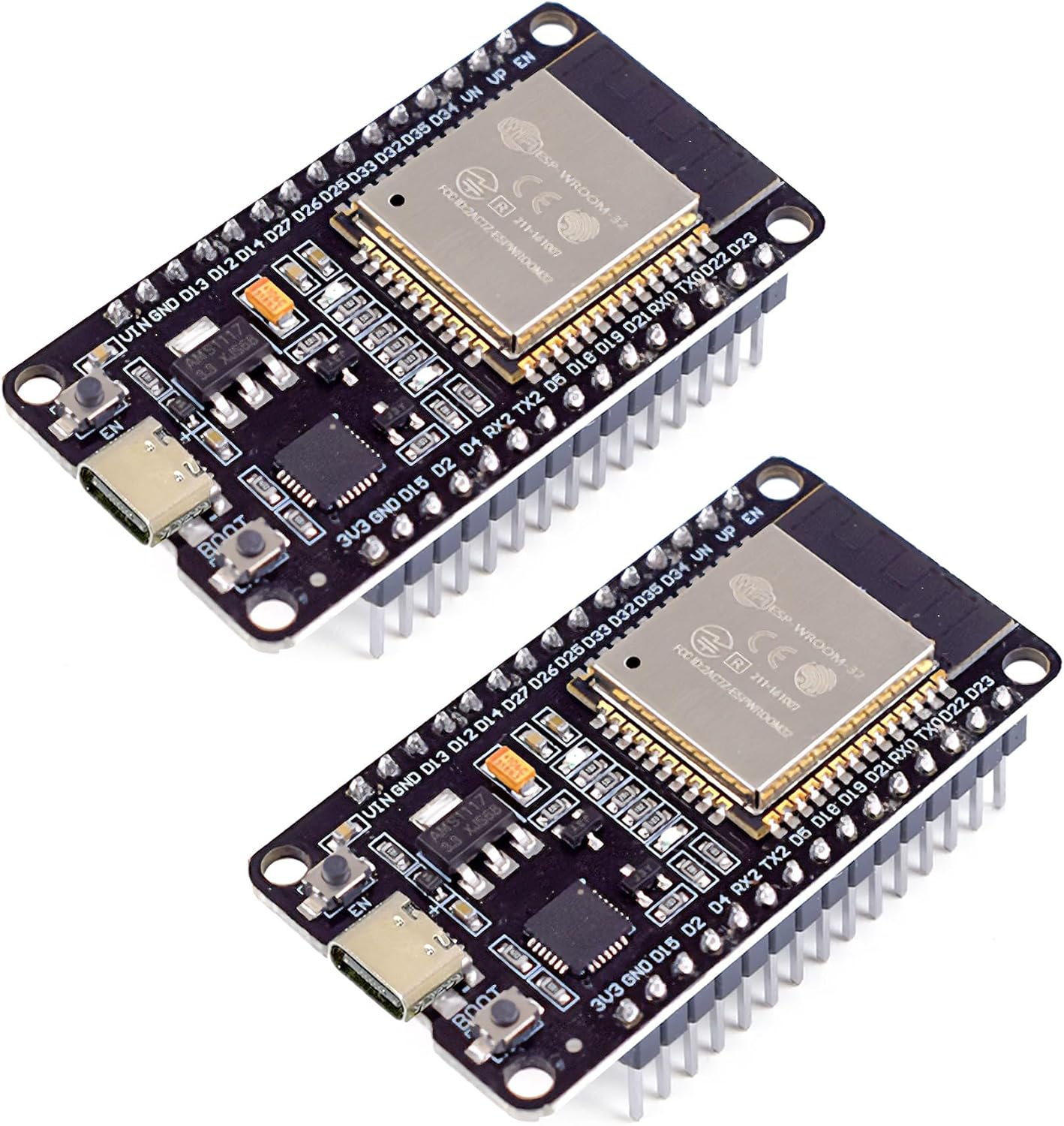 ESP32 ESP-WROOM-32 Board, 30-Pin, USB-C (2-Pack)